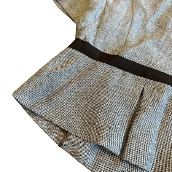 MaxMara Short Sleeve Grey Blazer Jacket Top Belt Linen Cotton Size 6 Womens NWOT - Picture 12 of 13